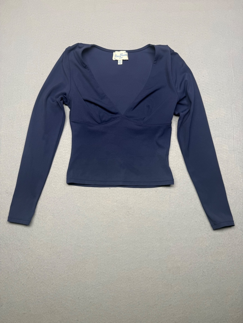 PacSun Your Favorite Long Sleeve V-Neck Top Women's XS Navy